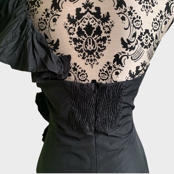 Zara Woman Black One-Shoulder Ruffle Mini Dress - Picture 7 of 10